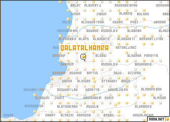 map of Qal‘at al Ḩamrāʼ