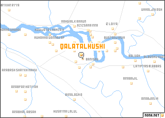 map of Qal‘at al Ḩūshī