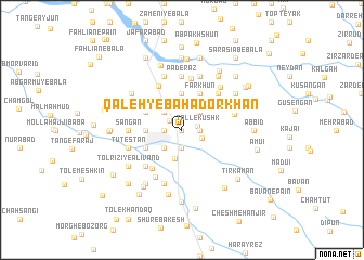 map of Qal‘eh-ye Bahādor Khān
