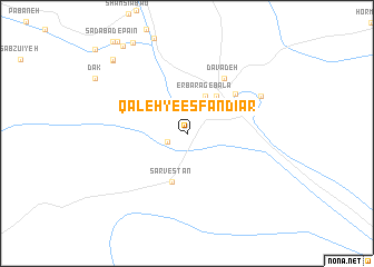 map of Qal‘eh-ye Esfandīār
