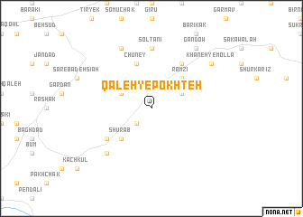 map of Qal‘eh-ye Pokhteh