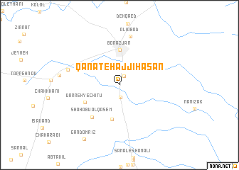 map of Qanāt-e Ḩājjī Ḩasan