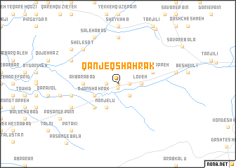 map of Qānjeq Shahrak