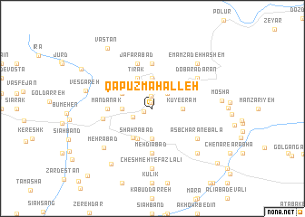 map of Qāpūz Maḩalleh