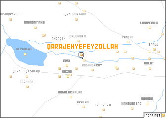 map of Qarājeh-ye Feyẕollāh
