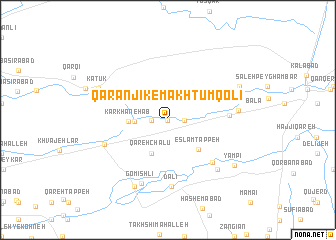 map of Qaranjīk-e Makhtūm Qolī