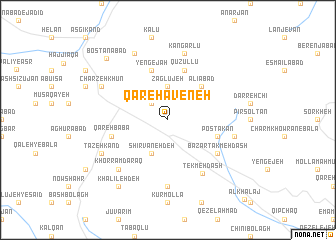 map of Qareh Āveneh