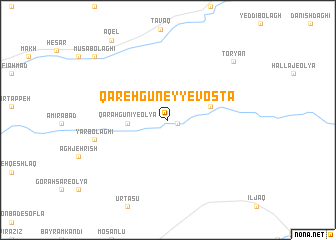 map of Qareh Gūney-ye Vosţá