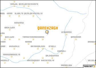 map of Qareh Zāgh