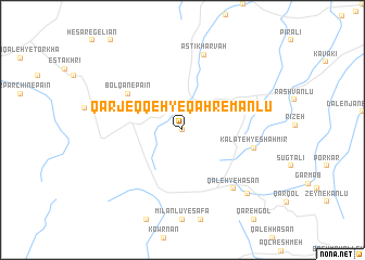 map of Qarjeqqeh-ye Qahremānlū