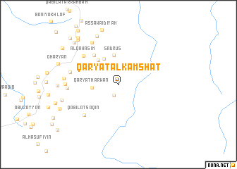 map of Qaryat al Kamshāt