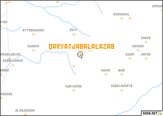 map of Qaryat Jabal al ‘Azab