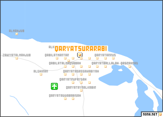 map of Qaryat Şūr A‘rābī