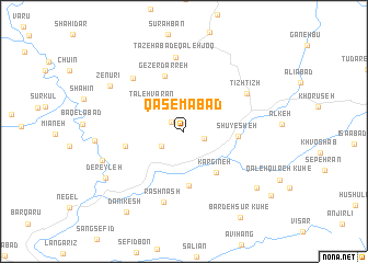 map of Qāsemābād