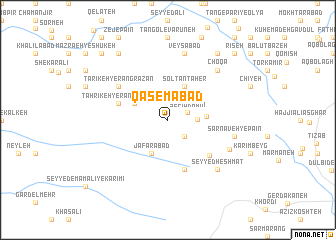 map of Qāsemābād