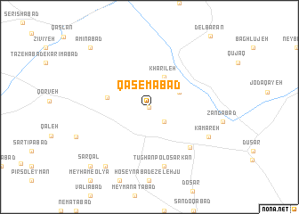 map of Qāsemābād