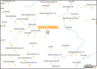 map of Qāsemābād