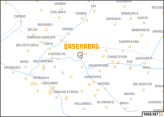 map of Qāsemābād