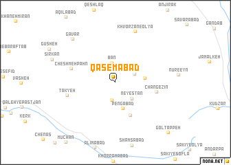 map of Qāsemābād