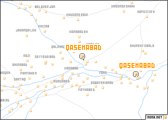 map of Qāsemābād