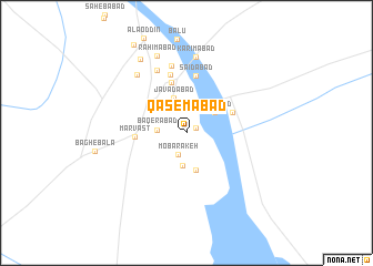map of Qāsemābād