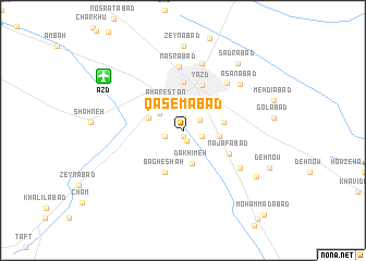 map of Qāsemābād