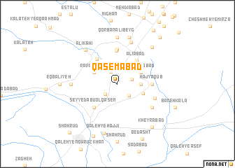 map of Qāsemābād