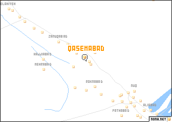 map of Qāsemābād