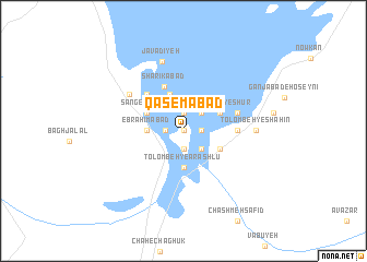 map of Qāsemābād