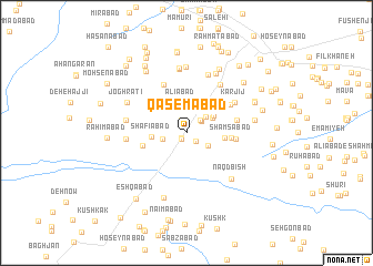 map of Qāsemābād