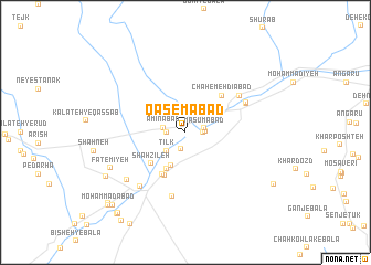 map of Qāsemābād