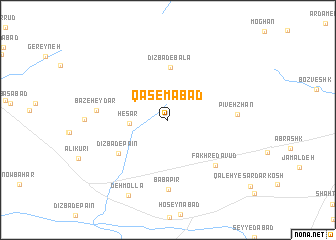 map of Qāsemābād