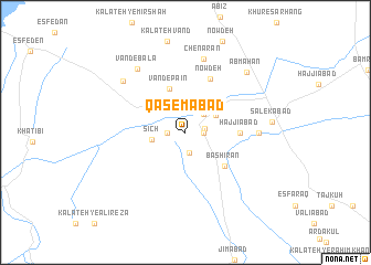 map of Qāsemābād