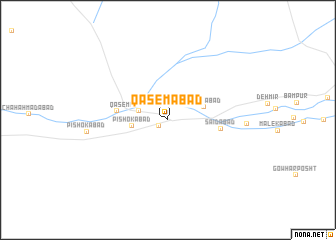 map of Qāsemābād
