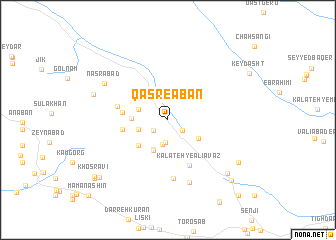 map of Qaşr-e Ābān