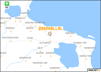 map of Qaşr Hallāl