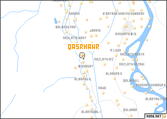 map of Qaşr Ḩawr