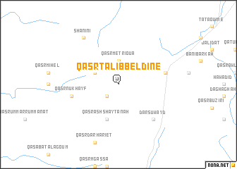 map of Qaşr Ţālib Beldine