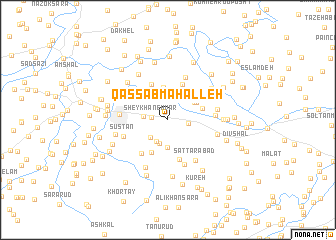 map of Qaşşāb Maḩalleh