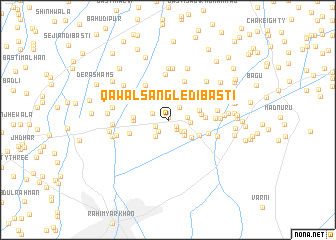 map of Qawāl Sangle di Basti