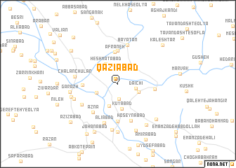 map of Qāẕīābād