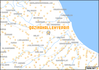 map of Qāẕī Maḩalleh-ye Pā\