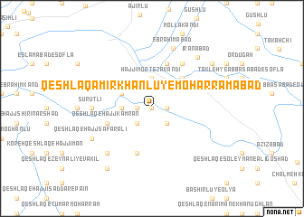 map of Qeshlāq Amīr Khānlū-ye Moḩarramābād