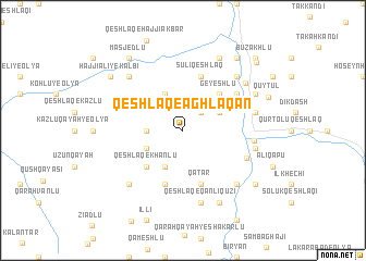 map of Qeshlāq-e Āgh Lāqān