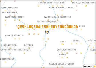 map of Qeshlāq-e Ājī Eshmeh-ye Nūrāḩmad