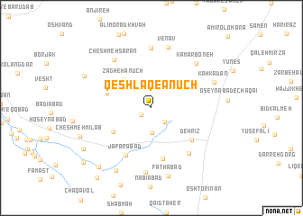 map of Qeshlāq-e Anūch