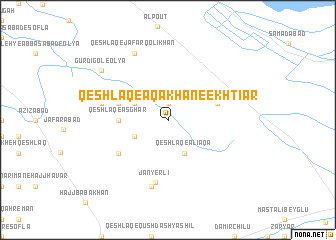 map of Qeshlāq-e Āqā Khān-e Ekhtīār