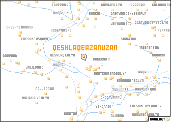 map of Qeshlāq-e Āzān Ūzān