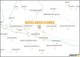 map of Qeshlāq-e ‘Azīzābād