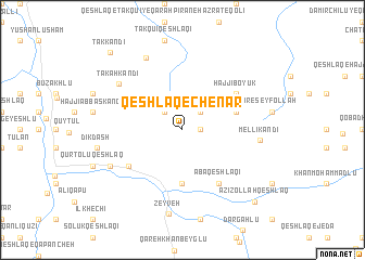 map of Qeshlāq-e Chenār